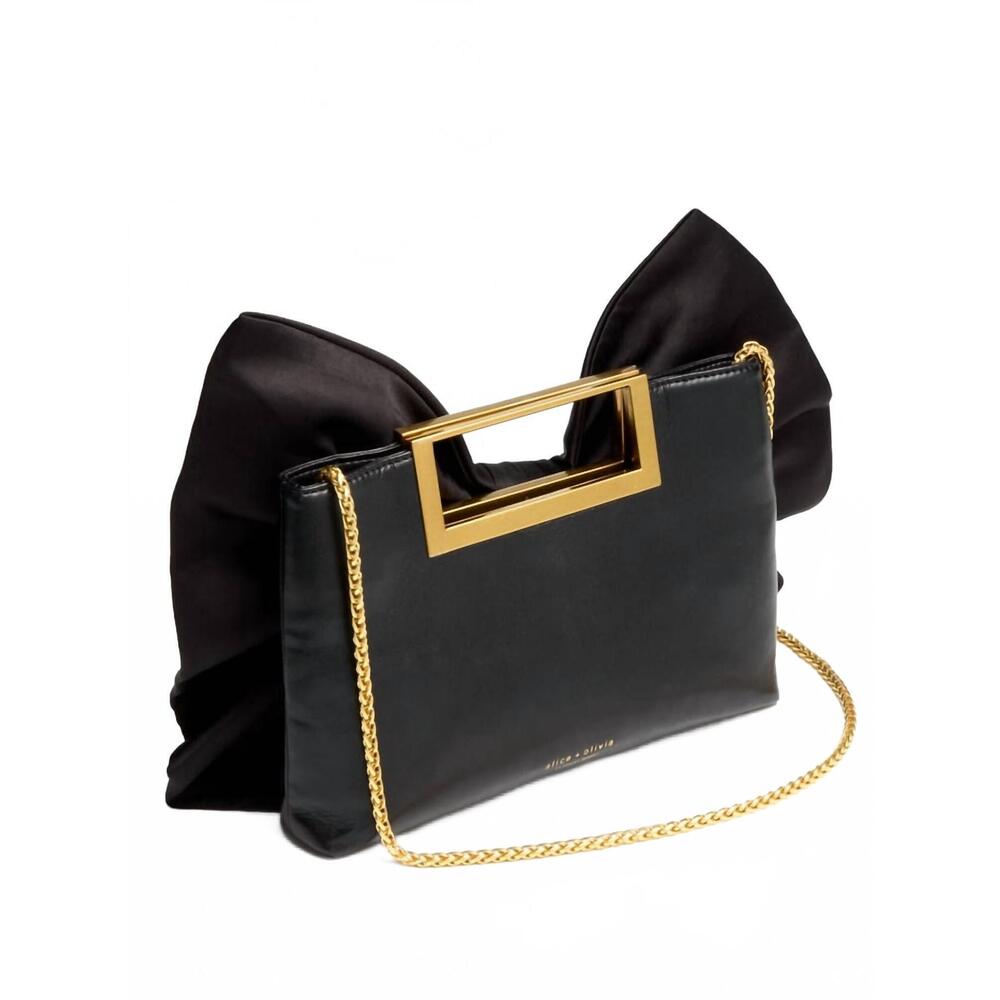 NEW ALICE + OLIVIA women's raven bow bag in black - Picture 2 of 4